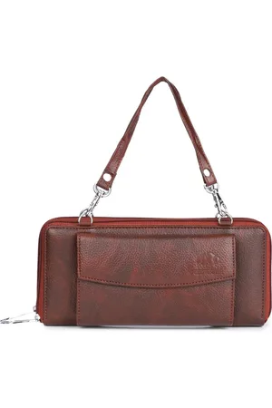 THE CLOWNFISH Brown Structured Handheld Bag with Quilted