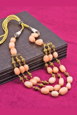 Tistabene Women Gold-Toned & Pink Layered Necklace