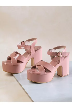 SHEZONE Peach-Coloured Platform Heels