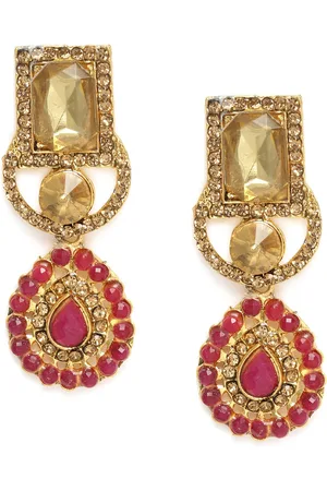 Kord Store Pink & Gold-Plated Contemporary Drop Earrings