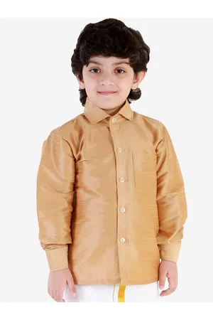Vastramay Boys Gold-Toned Casual Shirt