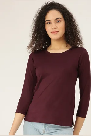 BRINN Women Burgundy T-shirt