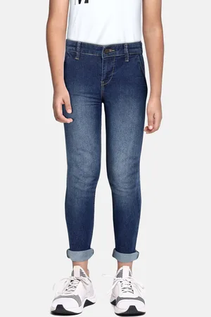 HERE&NOW Boys Navy Blue Light Fade Mid-Rise Stretchable Jeans