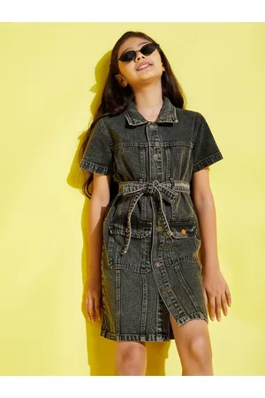 girls denim suspender Top with wide style denim pant summer dress online -  Ali Kids Store