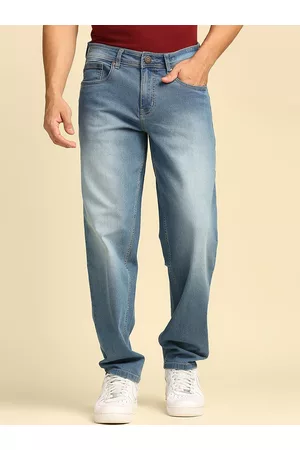 High Star Men Blue Relaxed Tapered Fit Heavy Fade Jeans