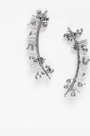 DUGRISTYLE Silver-Plated Contemporary Studs