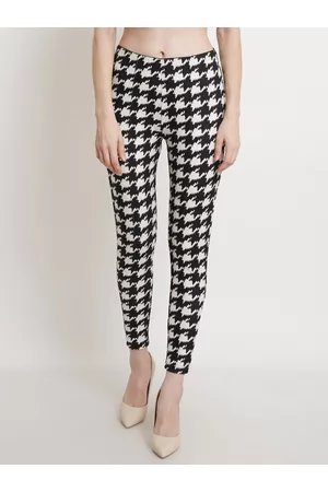 Popwings Women Black & White Printed Skinny Fit Jeggings