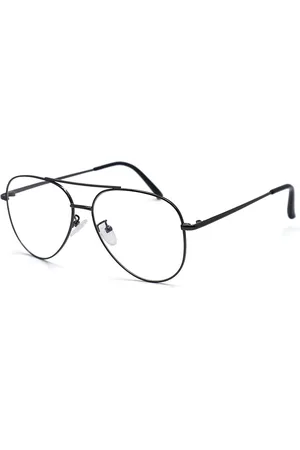 Optify Unisex Clear Lens & Black Aviator Sunglasses