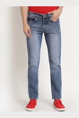 Fever London Men Blue Straight Fit Heavy Fade Jeans