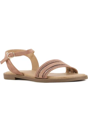 Bata Women Beige Open Toe Flats