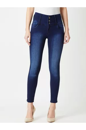 Miss Chase Women Navy Blue Skinny Fit High-Rise Clean Look Jeans