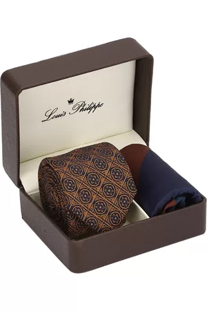 Louis Philippe Men Brown Patterned Accessory Gift Set