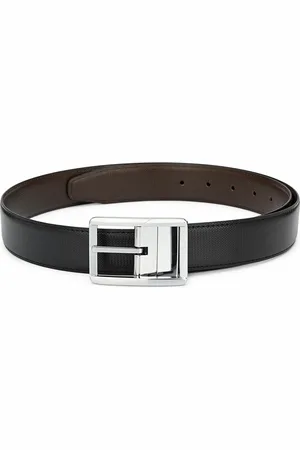thickskin Men Black Textured Reversible Formal Belt