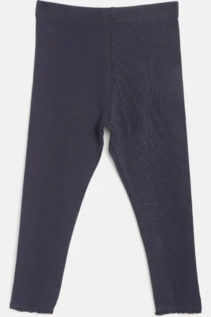 Mothercare Girls Navy Blue Solid Ankle-Length Leggings