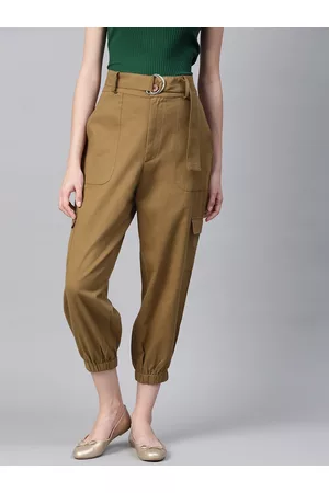 Buy Olive Trousers & Pants for Women by Popnetic Online