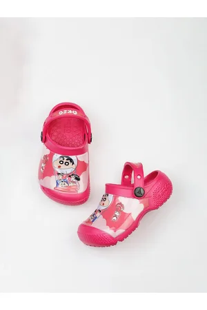 ABROS Shoes Unisex Kids Fuchsia & White Printed Rubber Clogs