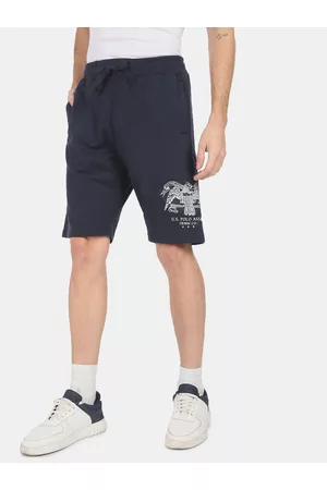 Ralph Lauren U S Polo Assn Denim Co Men Navy Blue & White Slim Fit Shorts