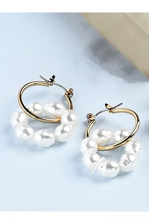 Ami Gold-Toned Contemporary Linked Hoop Earrings