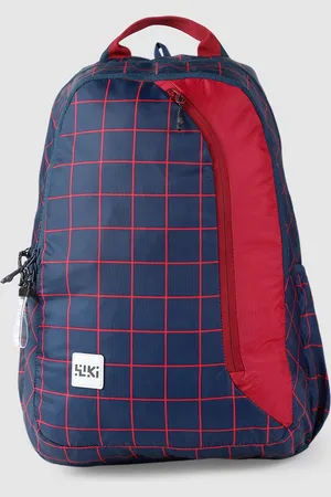 Wildcraft Unisex Navy Blue & Red Checked WIKI PACK 3 Backpack