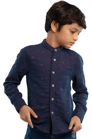 UNDER FOURTEEN ONLY Boys Red Printed Casual Shirt