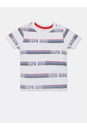 U.S. Polo Assn. U S Polo Assn Boys White Striped T-shirt