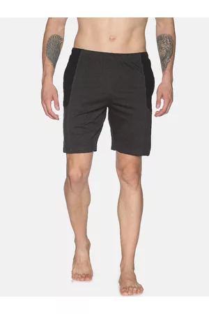 dollar Men Charcoal Solid Regular Fit Lounge Shorts