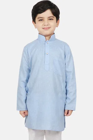 SG Boys Turquoise Blue Solid Straight Kurta