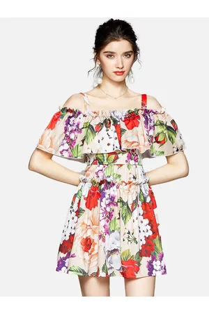 JC Collection Women Multicoloured Floral Off-Shoulder Mini Dress
