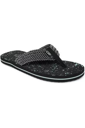 Pantaloons Men Slippers - Men Black & White Printed Thong Flip-Flops