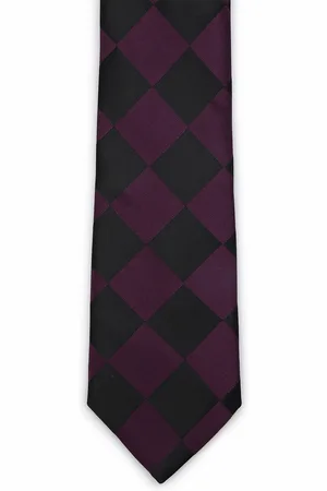 Calvadoss Men Purple & Black Woven Design Broad Tie