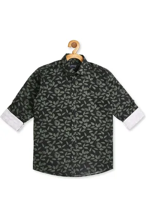 CAVIO Boys Green Floral Printed Casual Shirt
