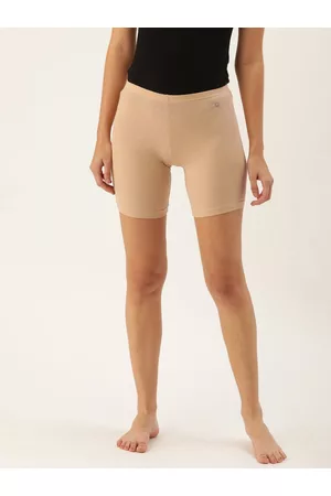 ENAMORA E032 Hugged Fit Stretch Cotton Cycling Shorts for Women with Soft Elastic Waistband