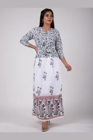 Kalini White & Multicoloured Tropical Ethnic Maxi Dress