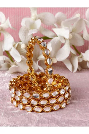 Priyaasi Set of 4 Gold-Plated Kundan-Studded Bangles