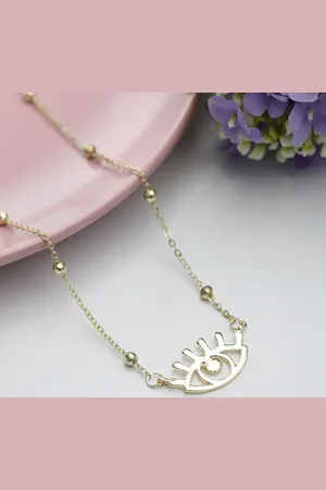 Priyaasi Gold-Plated Evil Eye Pendant Brass Necklace
