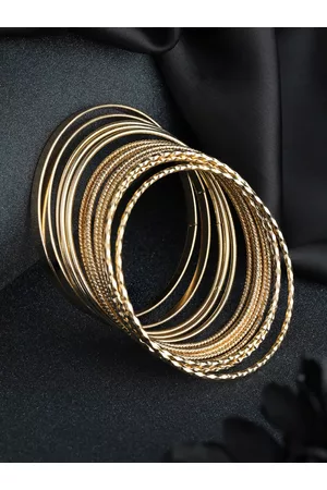 Priyaasi Set Of 14 Rose Gold-Plated Bangles