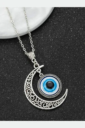 EL REGALO Blue & Silver-Toned Hand Painted Necklace Chain