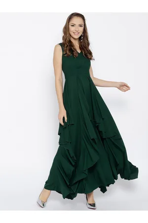 Berrylush Green V-Neck Maxi Dress