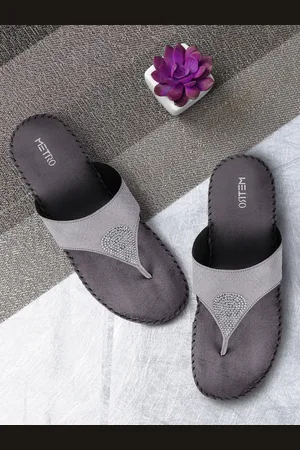 Metro Women Grey Embellished Heels