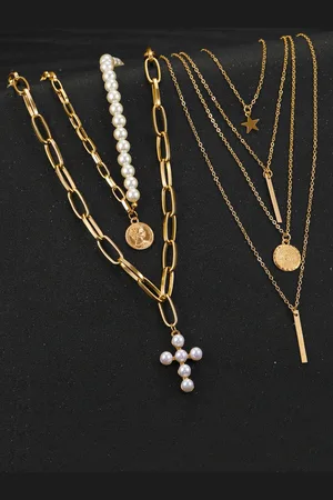 Jewels Galaxy Set Of 2 Gold-Plated Layered Necklace