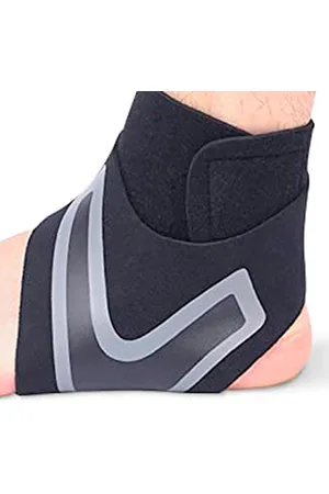 BOLDFIT Black & Grey Right Ankle Support Wrap