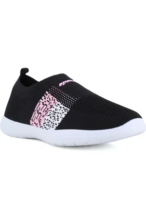 Sparx Women Black Woven Design Slip-On Sneakers