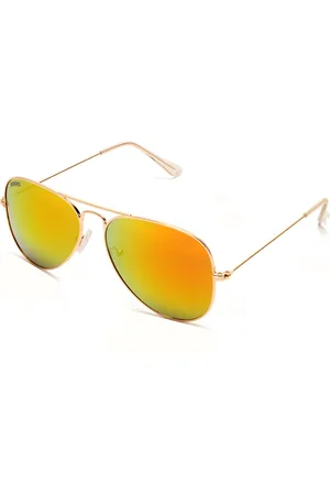 Roadies Unisex Orange Lens & Gold-Toned UV Protected Aviator Sunglasses RD-201-C3