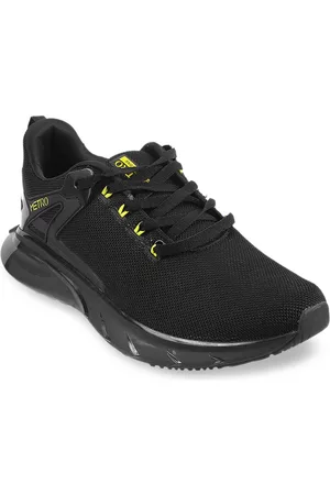 Metro Men Black Textured Sneakers