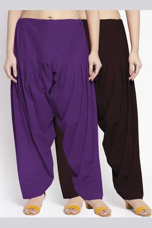 Jinfo Women Pack Of 2 Solid Loose Fit Cotton Salwar