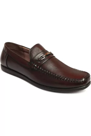 ZOOM Men Brown Textured Leather Derbys