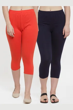 Jinfo Women Orange & Navy Blue Capris