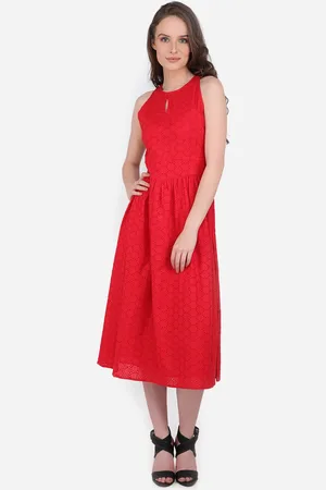 MARC LOUIS Women Red Midi Dress