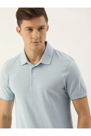 Invictus Men Blue Polo Collar Pure Cotton T-shirt