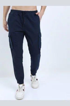 Ketch Men Navy Blue Joggers Trousers